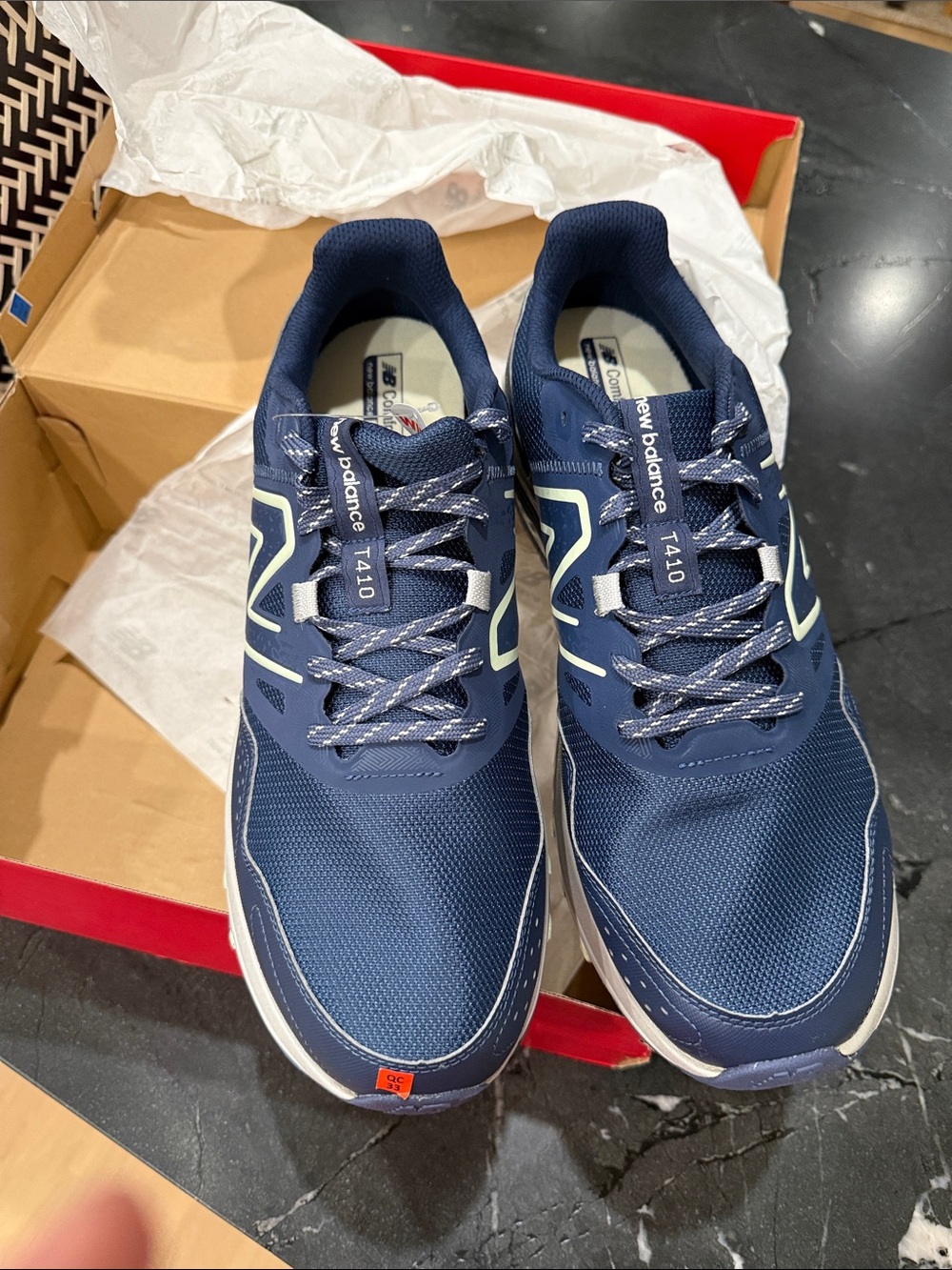 New Balance Navy and White Men's T410 Athletic Running Shoes